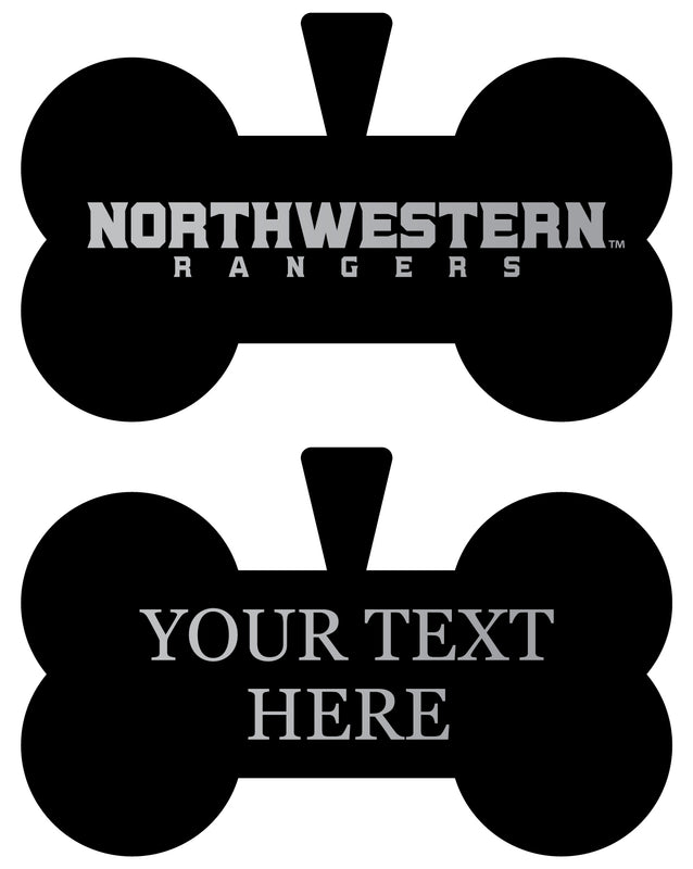 Northwestern Oklahoma State University Personalized Matte Black Bone Dog Tag – Engraved Officially Licensed Collegiate Pet ID