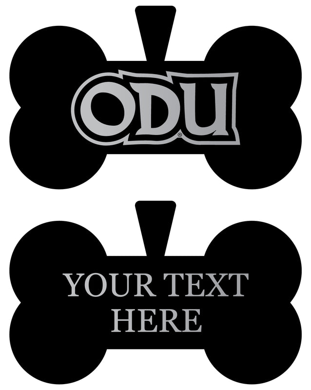 Old Dominion Monarchs Personalized Matte Black Bone Dog Tag – Engraved Officially Licensed Collegiate Pet ID