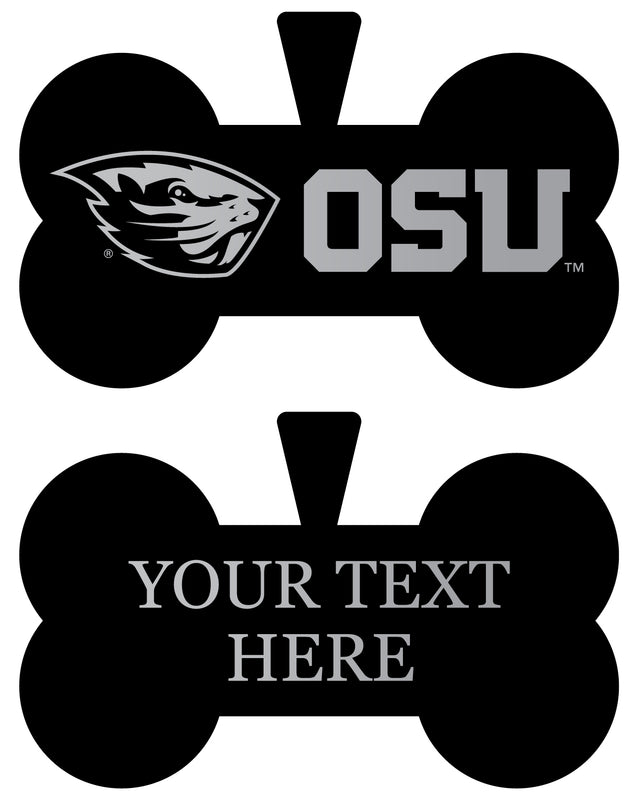 Oregon State Beavers Personalized Matte Black Bone Dog Tag – Engraved Officially Licensed Collegiate Pet ID