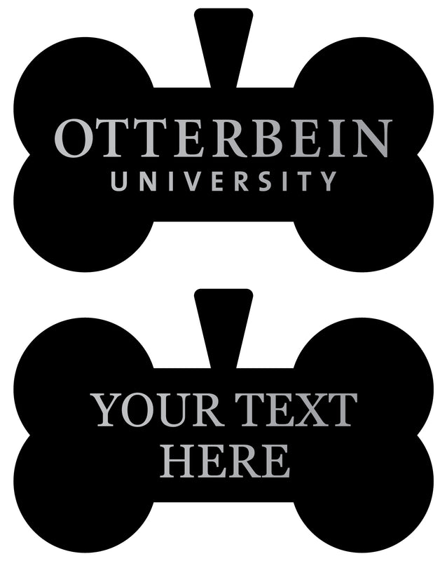 Otterbein University Personalized Matte Black Bone Dog Tag – Engraved Officially Licensed Collegiate Pet ID