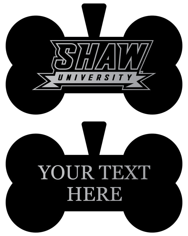 Shaw University Bears Personalized Matte Black Bone Dog Tag – Engraved Officially Licensed Collegiate Pet ID