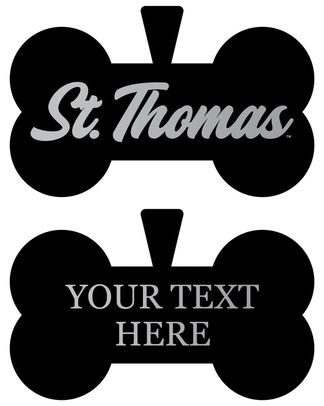 University of St. Thomas Personalized Matte Black Bone Dog Tag – Engraved Officially Licensed Collegiate Pet ID