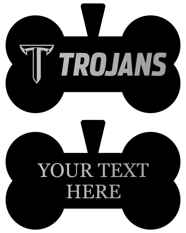 Troy University Personalized Matte Black Bone Dog Tag – Engraved Officially Licensed Collegiate Pet ID