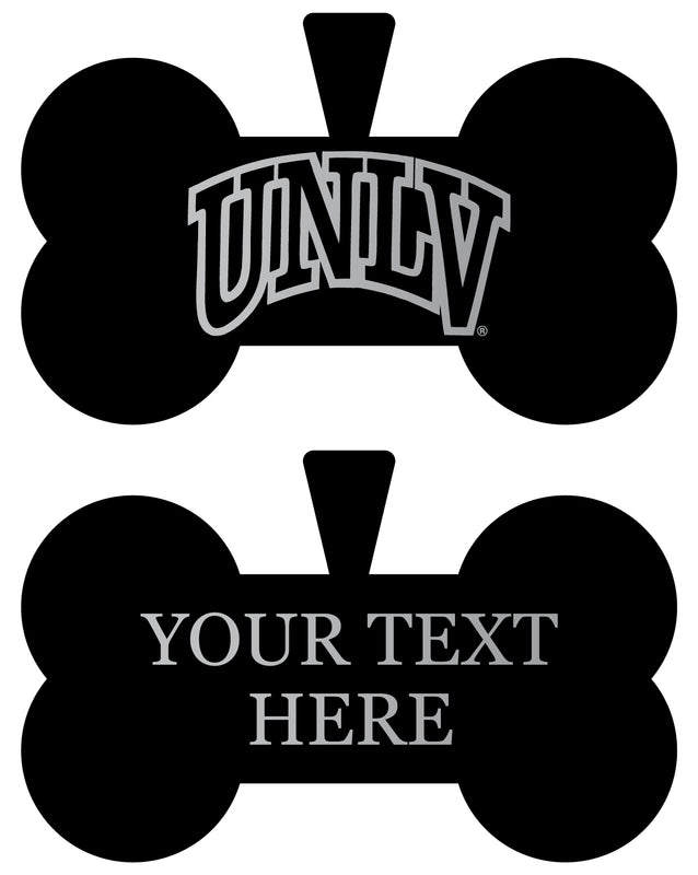 UNLV Rebels Personalized Matte Black Bone Dog Tag – Engraved Officially Licensed Collegiate Pet ID