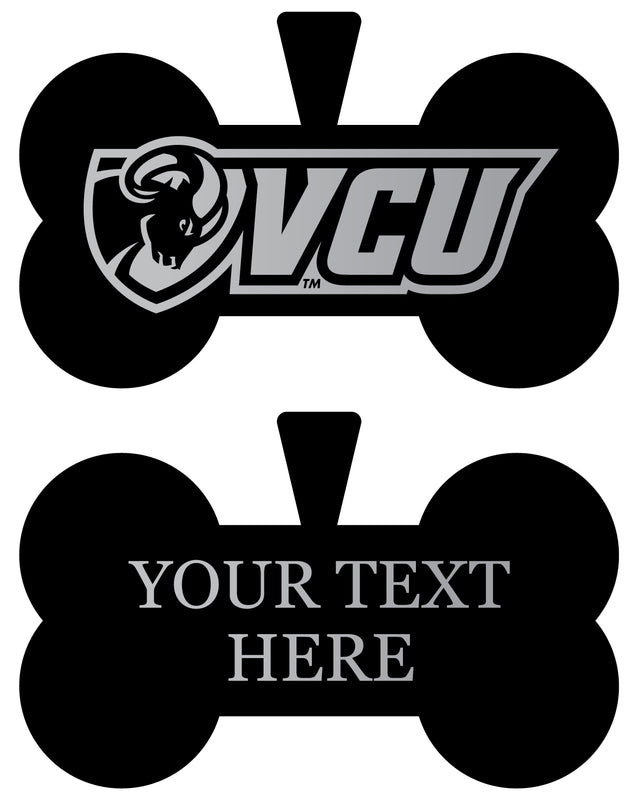 Virginia Commonwealth Personalized Matte Black Bone Dog Tag – Engraved Officially Licensed Collegiate Pet ID