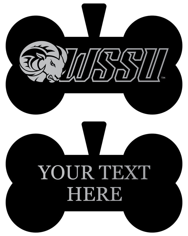 Winston-Salem State Personalized Matte Black Bone Dog Tag – Engraved Officially Licensed Collegiate Pet ID