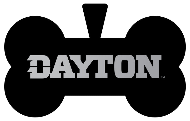 Dayton Flyers Dog Tag Matte Black Bone-shaped Engraved Officially Licensed