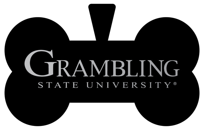 Grambling State Tigers Dog Tag Matte Black Bone-shaped Engraved Officially Licensed