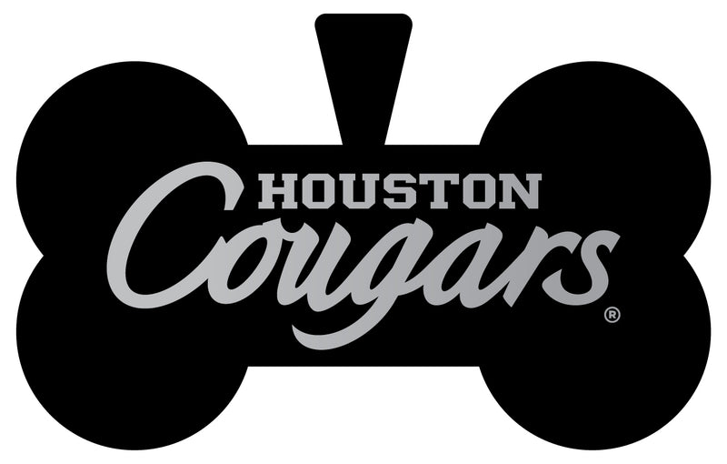 University of Houston Dog Tag Matte Black Bone-shaped Engraved Officially Licensed