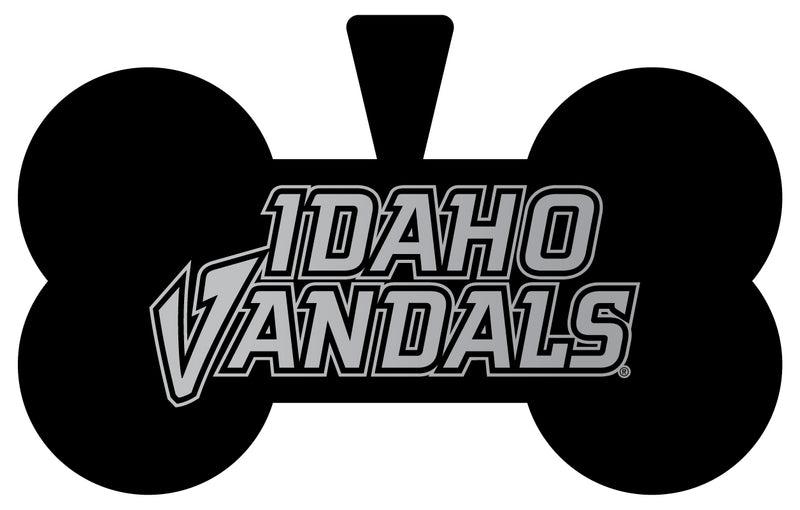 Idaho Vandals Dog Tag Matte Black Bone-shaped Engraved Officially Licensed