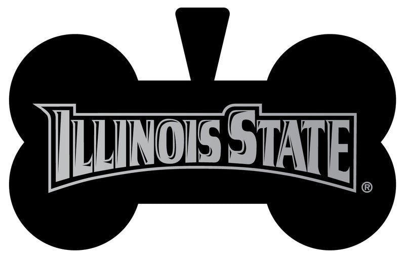 Illinois State Redbirds Dog Tag Matte Black Bone-shaped Engraved Officially Licensed