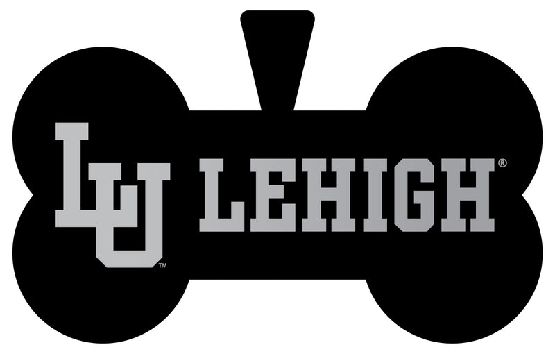 Lehigh University Mountain Hawks Dog Tag Matte Black Bone-shaped Engraved Officially Licensed