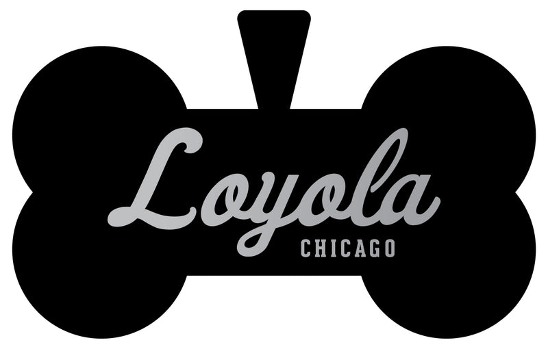 Loyola University Ramblers Dog Tag Matte Black Bone-shaped Engraved Officially Licensed