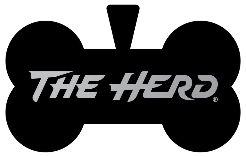 Marshall Thundering Herd Dog Tag Matte Black Bone-shaped Engraved Officially Licensed