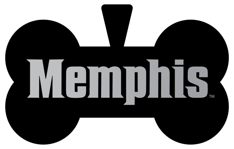 Memphis Tigers Dog Tag Matte Black Bone-shaped Engraved Officially Licensed
