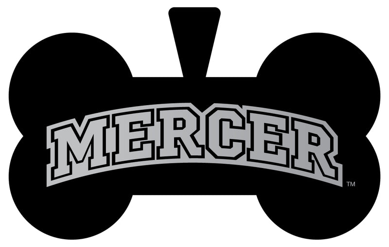 Mercer University Dog Tag Matte Black Bone-shaped Engraved Officially Licensed