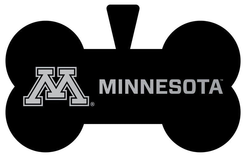 Minnesota Gophers Dog Tag Matte Black Bone-shaped Engraved Officially Licensed