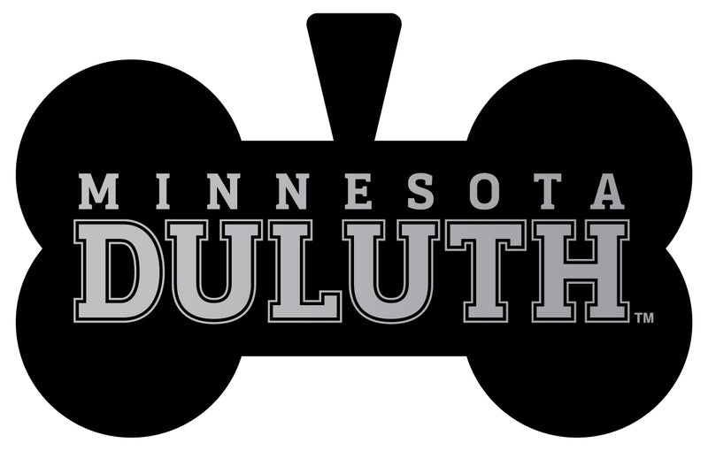 Minnesota Duluth Bulldogs Dog Tag Matte Black Bone-shaped Engraved Officially Licensed