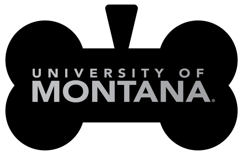 Montana University Dog Tag Matte Black Bone-shaped Engraved Officially Licensed