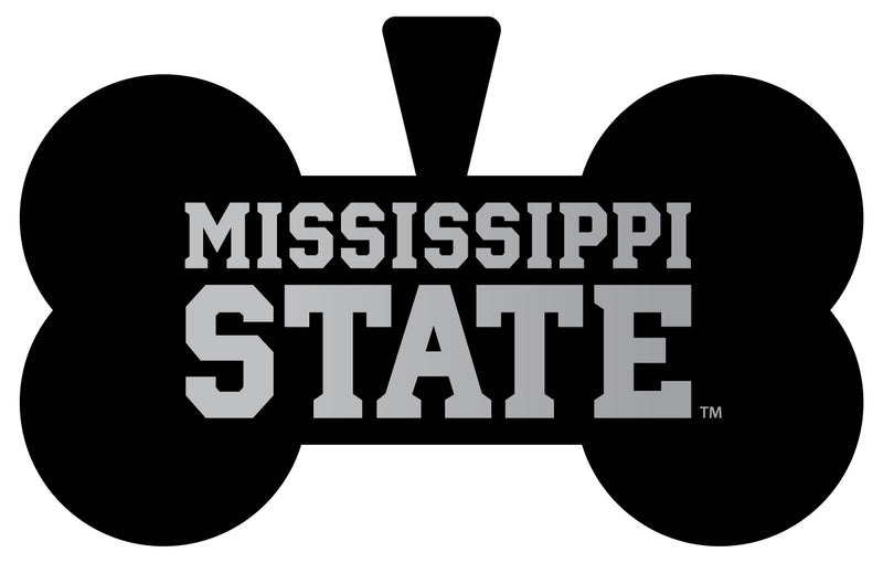Mississippi State Bulldogs Dog Tag Matte Black Bone-shaped Engraved Officially Licensed