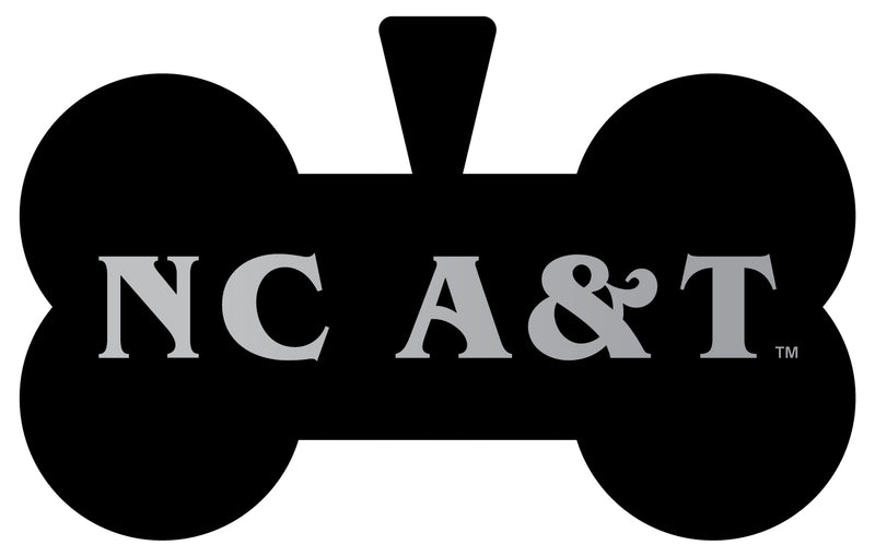 North Carolina A&T State Aggies Dog Tag Matte Black Bone-shaped Engraved Officially Licensed