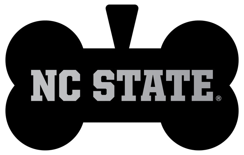NC State Wolfpack Dog Tag Matte Black Bone-shaped Engraved Officially Licensed