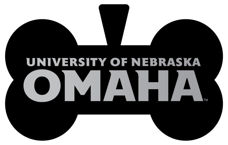Nebraska at Omaha Dog Tag Matte Black Bone-shaped Engraved Officially Licensed