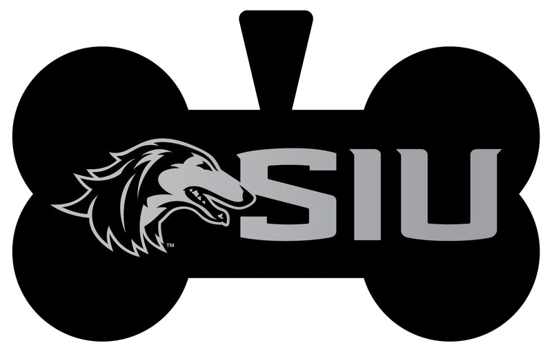Southern Illinois Salukis Dog Tag Matte Black Bone-shaped Engraved Officially Licensed