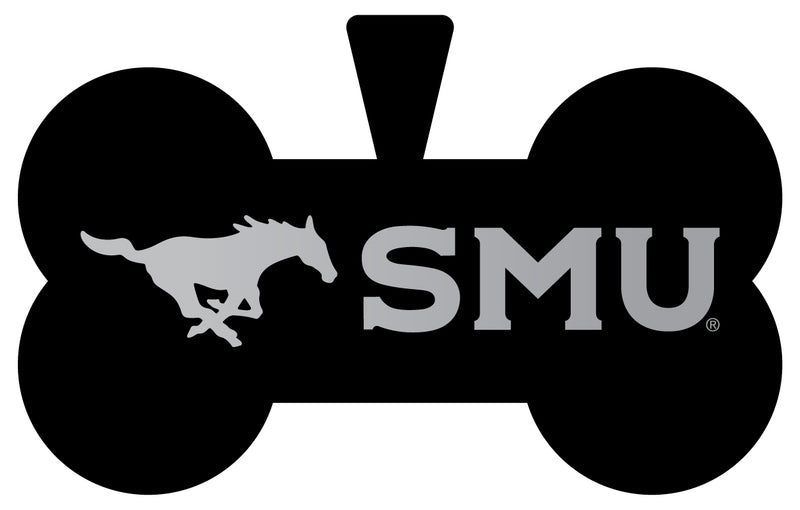 Southern Methodist University Dog Tag Matte Black Bone-shaped Engraved Officially Licensed