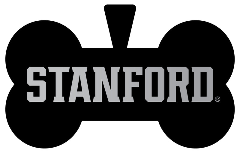 Stanford University Dog Tag Matte Black Bone-shaped Engraved Officially Licensed