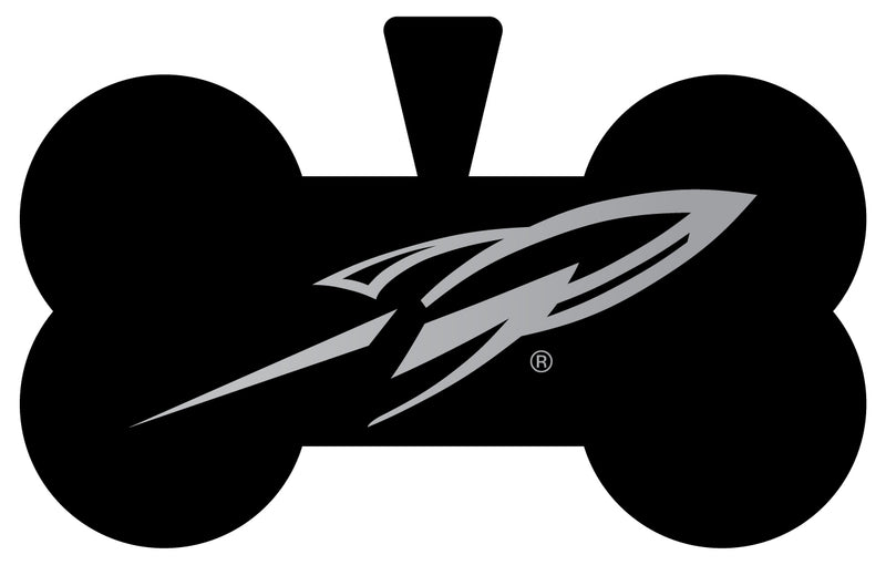 Toledo Rockets Dog Tag Matte Black Bone-shaped Engraved Officially Licensed