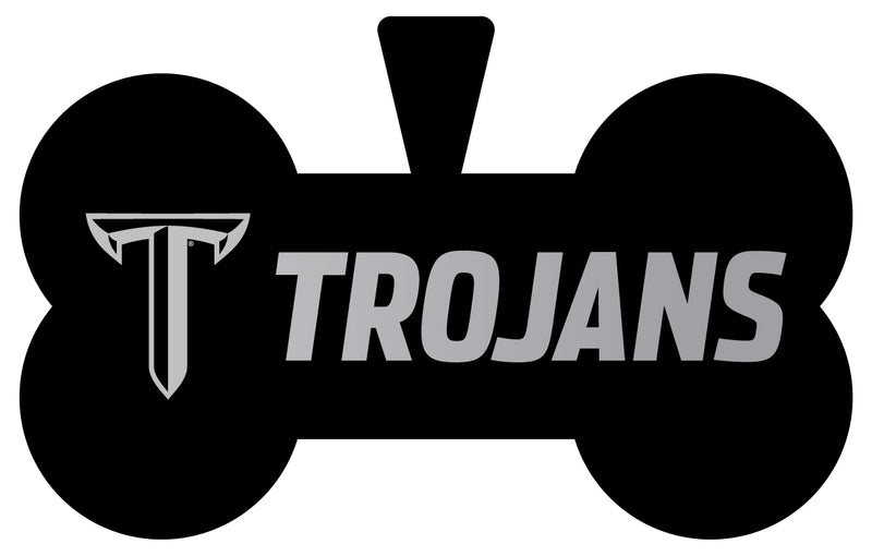 Troy University Dog Tag Matte Black Bone-shaped Engraved Officially Licensed
