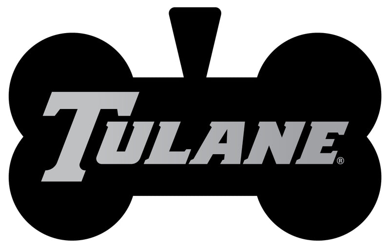 Tulane University Green Wave Dog Tag Matte Black Bone-shaped Engraved Officially Licensed