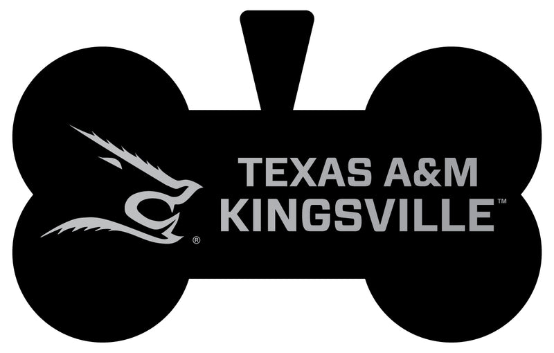 Texas A&M Kingsville Javelinas Dog Tag Matte Black Bone-shaped Engraved Officially Licensed