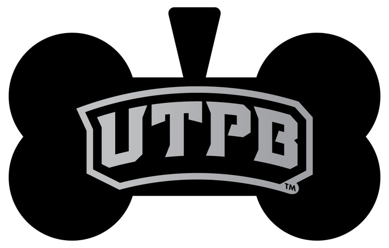 University of Texas of the Permian Basin Dog Tag Matte Black Bone-shaped Engraved Officially Licensed