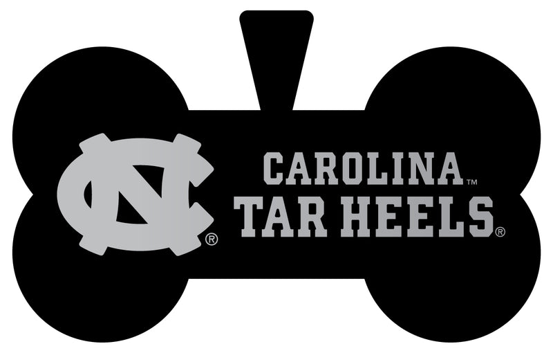 UNC Tar Heels Dog Tag Matte Black Bone-shaped Engraved Officially Licensed