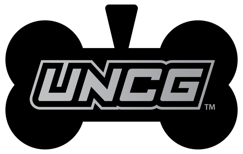 North Carolina Greensboro Spartans Dog Tag Matte Black Bone-shaped Engraved Officially Licensed