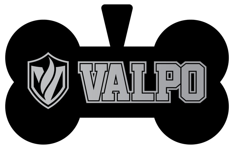 Valparaiso University Dog Tag Matte Black Bone-shaped Engraved Officially Licensed