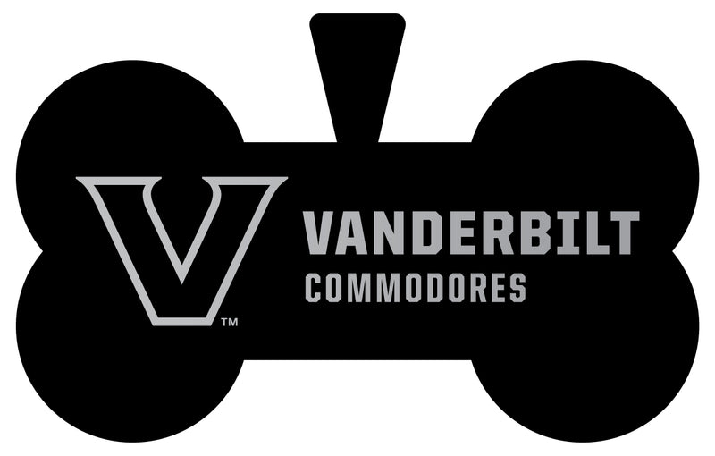 Vanderbilt University Dog Tag Matte Black Bone-shaped Engraved Officially Licensed