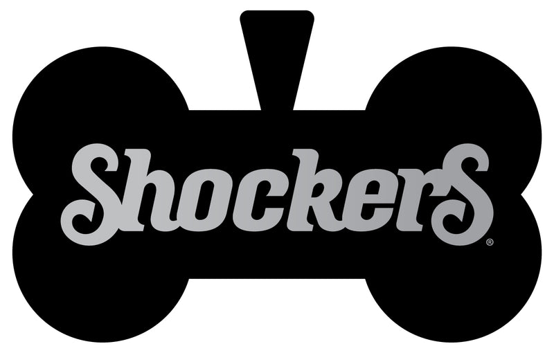 Wichita State Shockers Dog Tag Matte Black Bone-shaped Engraved Officially Licensed