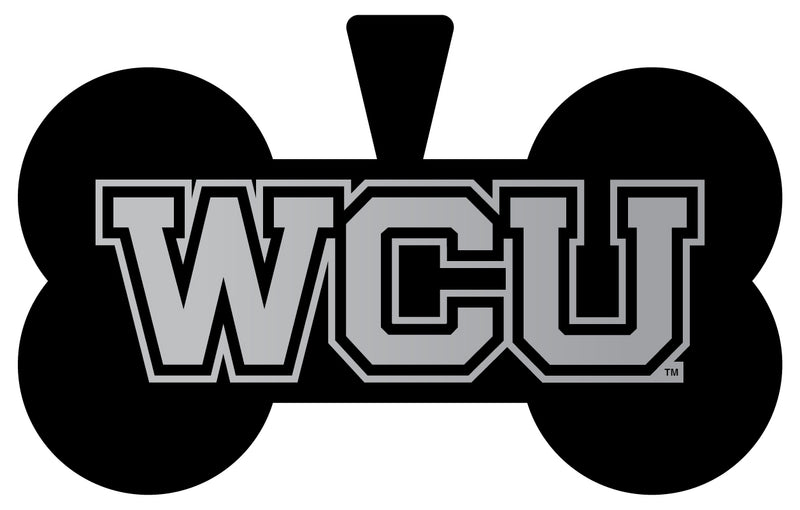 Western Carolina University Dog Tag Matte Black Bone-shaped Engraved Officially Licensed