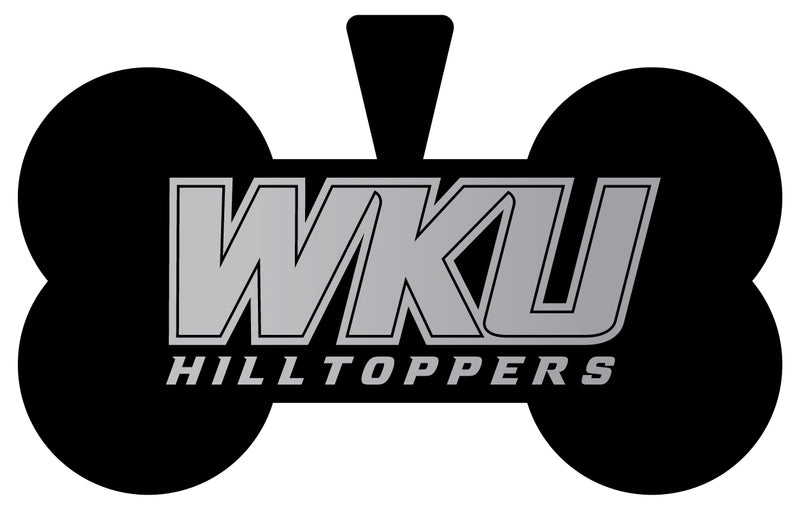 Western Kentucky Hilltoppers Dog Tag Matte Black Bone-shaped Engraved Officially Licensed