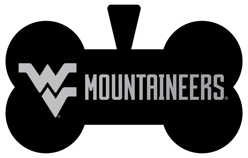 West Virginia Mountaineers Dog Tag Matte Black Bone-shaped Engraved Officially Licensed