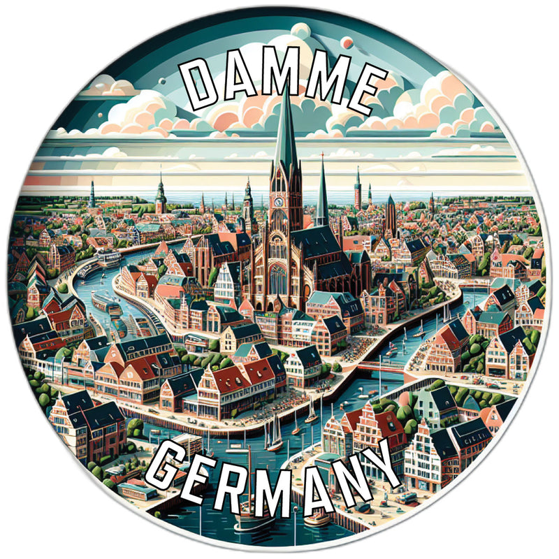 Damme Germany Souvenir Die Cut Flat Magnet 6-Inch