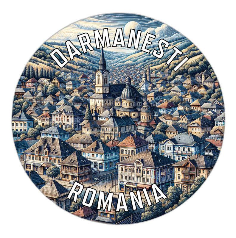 Darmanesti Romania Souvenir Die Cut Flat Magnet 2-Inch
