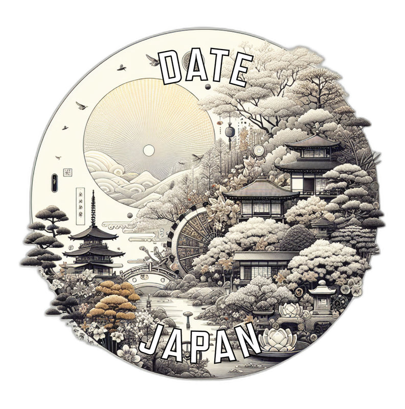 Date Japan Souvenir Die Cut Flat Magnet 2-Inch
