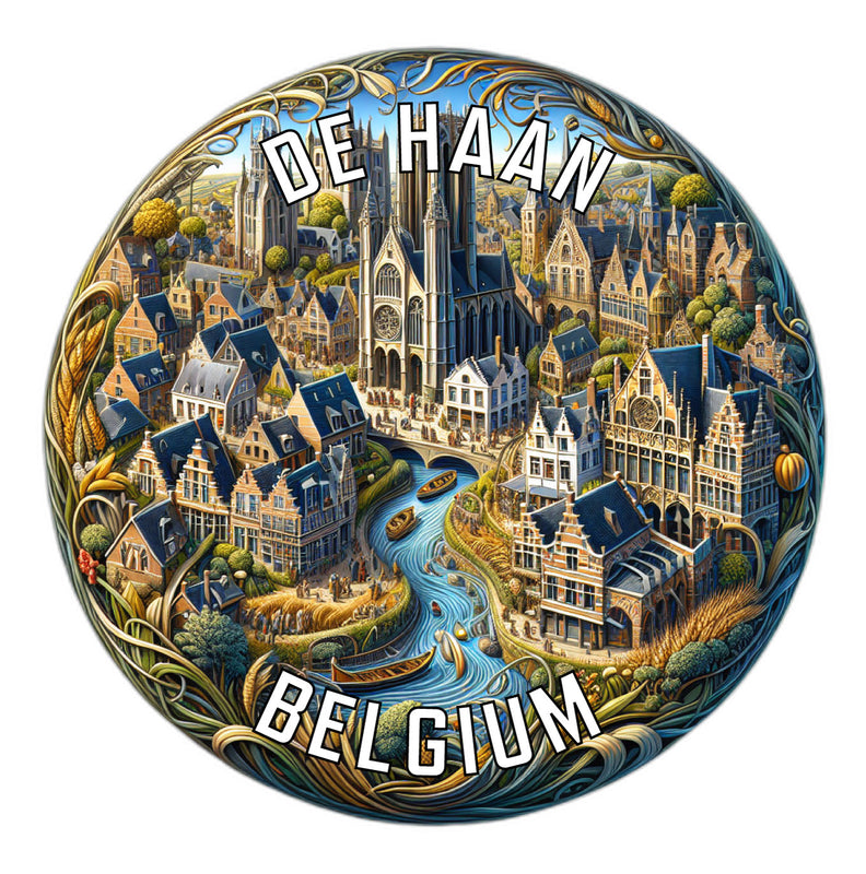 De Haan Belgium Souvenir Vinyl Decal Sticker 2-Inch