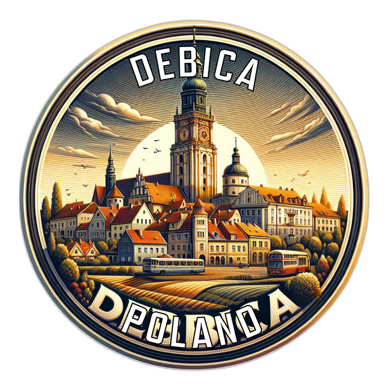 Debica Poland Souvenir Die Cut Flat Magnet 3-Inch
