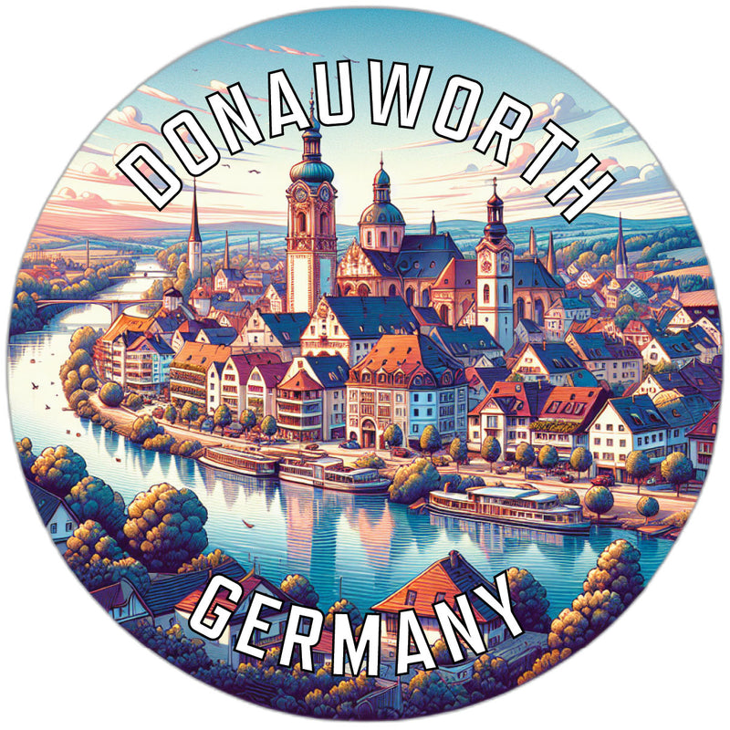 Donauworth Germany Souvenir Die Cut Flat Magnet 2-Inch