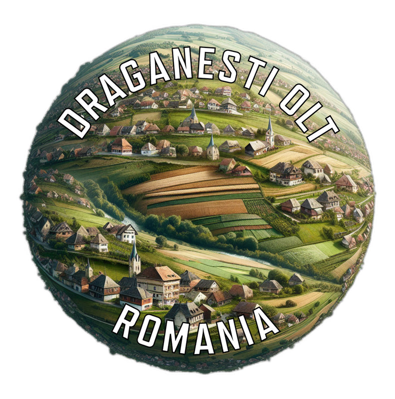Draganesti Olt Romania Souvenir Die Cut Flat Magnet 2-Inch